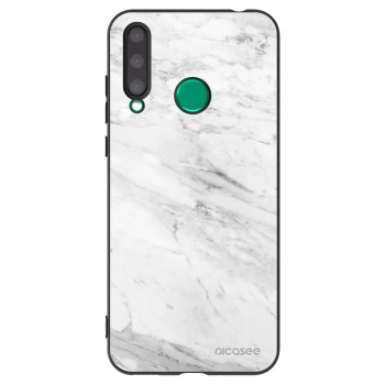 Picasee silikonowe czarne etui na Honor 20 Lite - White marble
