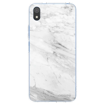 Picasee silikonowe przeźroczyste etui na Xiaomi Redmi 7A - White marble