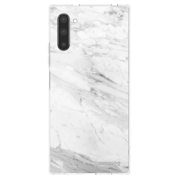Picasee silikonowe przeźroczyste etui na Samsung Galaxy Note 10 N970F - White marble