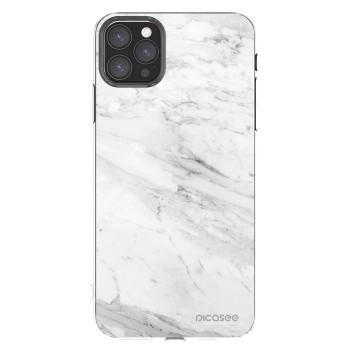 Picasee silikonowe przeźroczyste etui na Apple iPhone 11 Pro Max - White marble