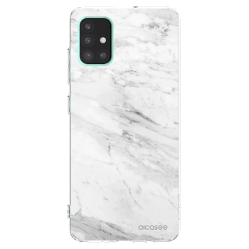 Picasee silikonowe przeźroczyste etui na Samsung Galaxy A51 A515F - White marble