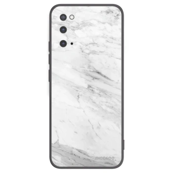 Picasee silikonowe czarne etui na Samsung Galaxy S20 G980F - White marble