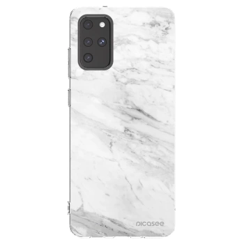 Picasee silikonowe przeźroczyste etui na Samsung Galaxy S20+ G985F - White marble