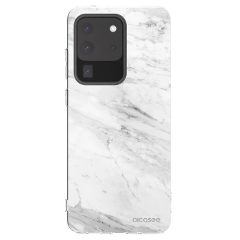 Picasee silikonowe przeźroczyste etui na Samsung Galaxy S20 Ultra 5G G988F - White marble