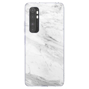 Picasee silikonowe przeźroczyste etui na Xiaomi Mi Note 10 Lite - White marble