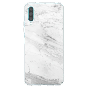 Picasee silikonowe przeźroczyste etui na Samsung Galaxy A30s A307F - White marble