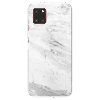 Picasee silikonowe przeźroczyste etui na Samsung Galaxy Note 10 Lite N770F - White marble