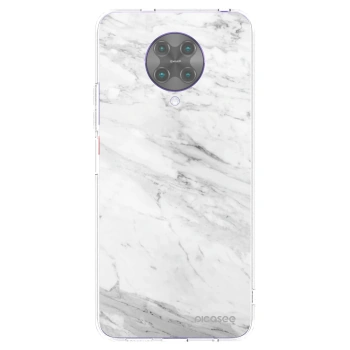 Picasee silikonowe przeźroczyste etui na Xiaomi Poco F2 Pro - White marble