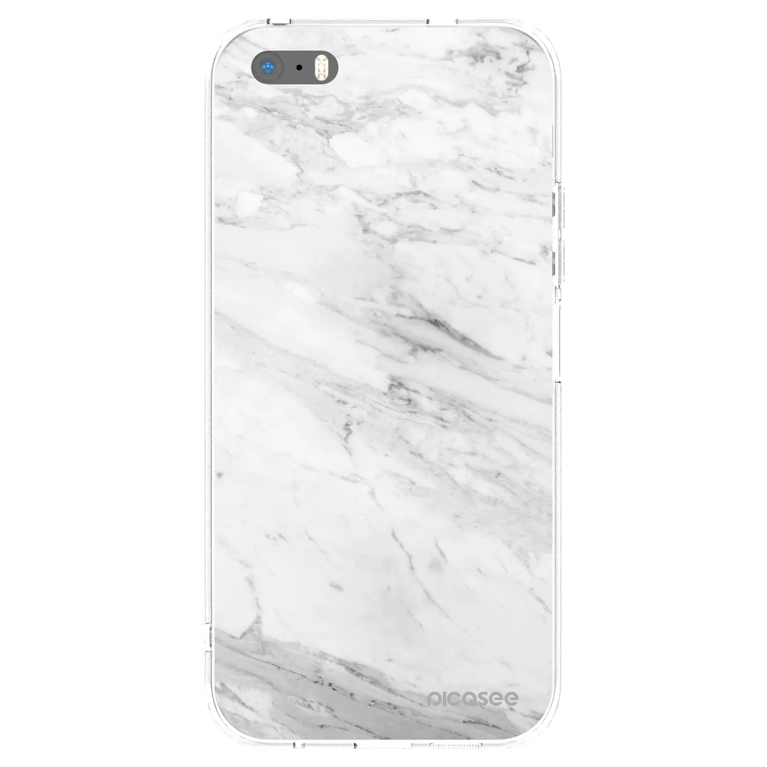 Picasee silikonowe przeźroczyste etui na Apple iPhone 5/5S/SE - White marble