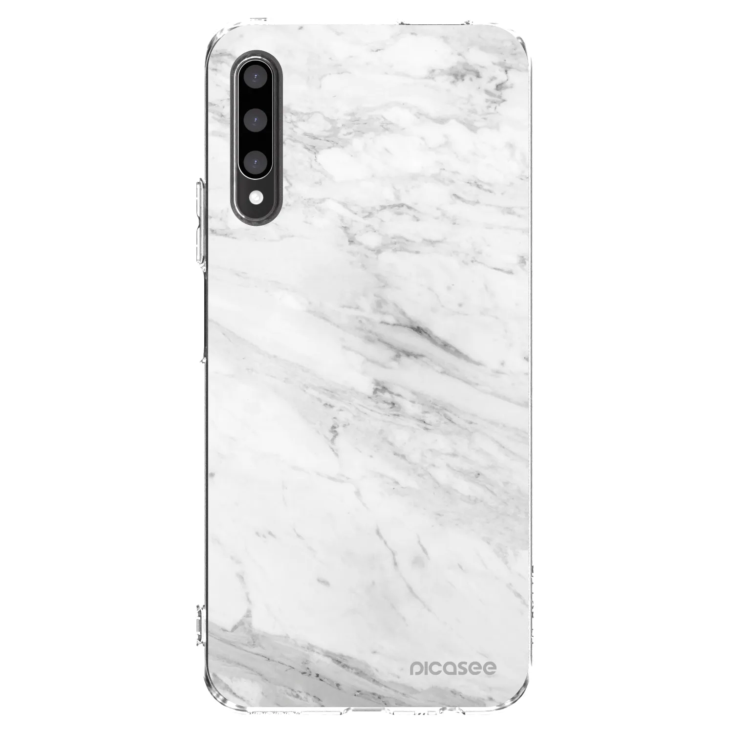 Picasee silikonowe przeźroczyste etui na Honor 9X Pro - White marble