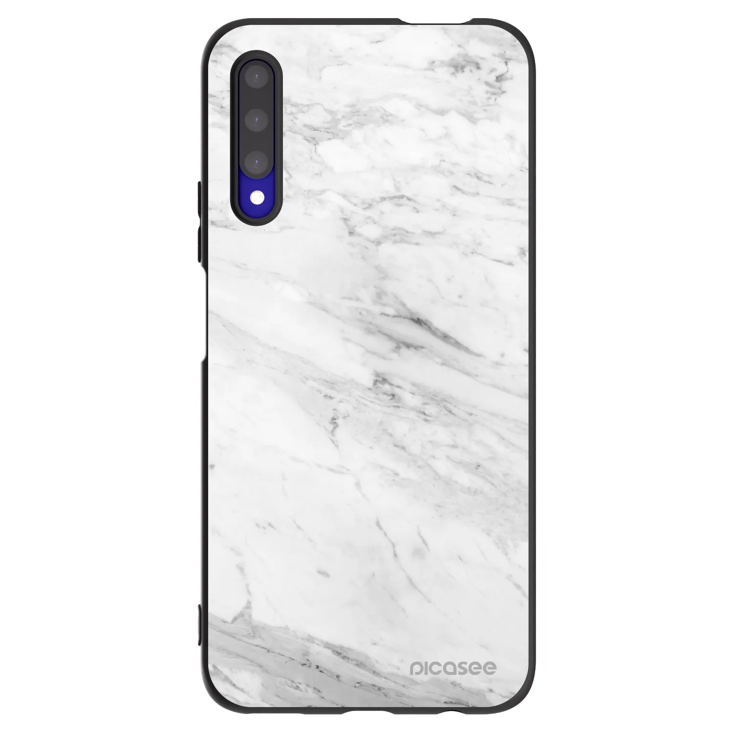 Picasee silikonowe czarne etui na Honor 9X Pro - White marble