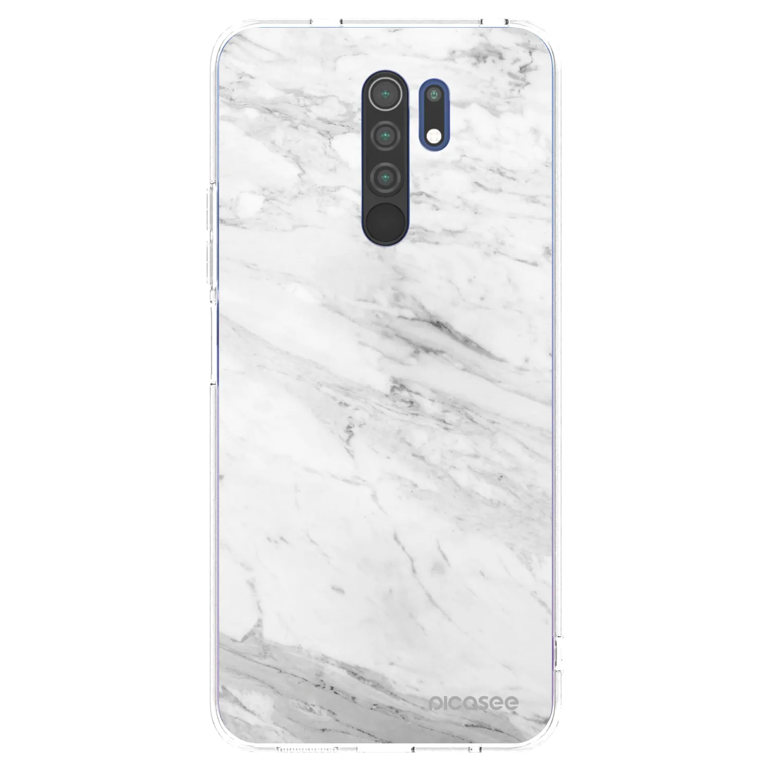 Picasee silikonowe przeźroczyste etui na Xiaomi Redmi 9 - White marble