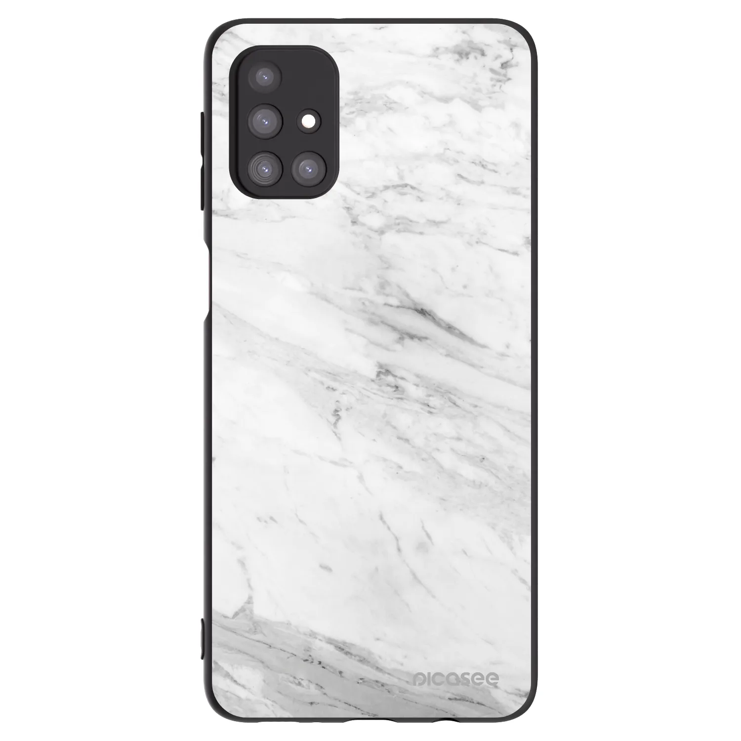 Picasee silikonowe czarne etui na Samsung Galaxy M31s - White marble