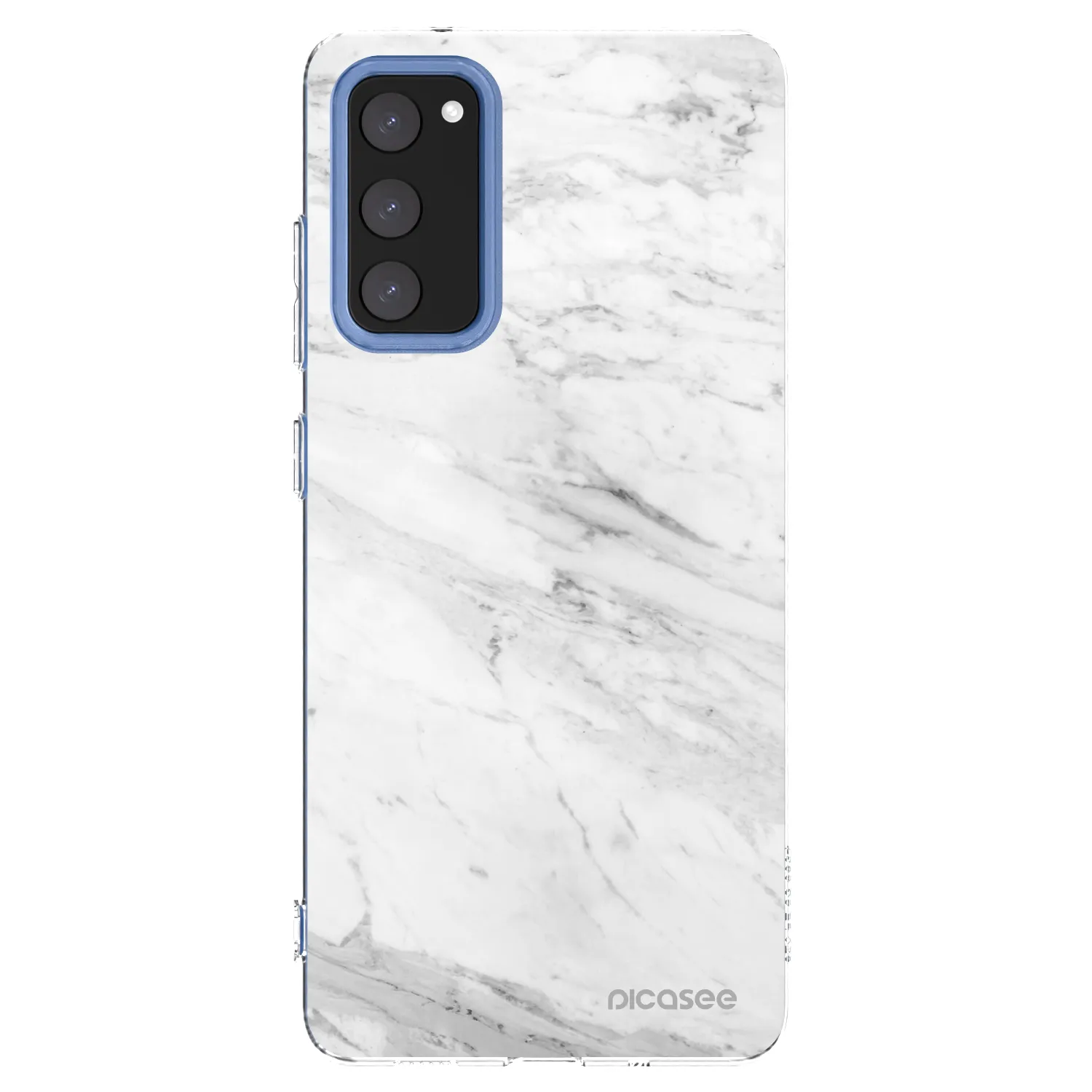Picasee silikonowe przeźroczyste etui na Samsung Galaxy S20 FE - White marble