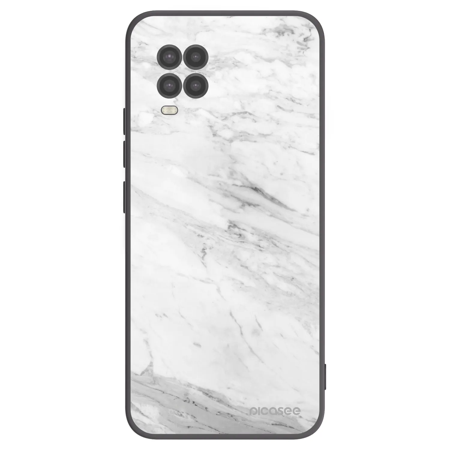 Picasee silikonowe czarne etui na Xiaomi Mi 10 Lite - White marble