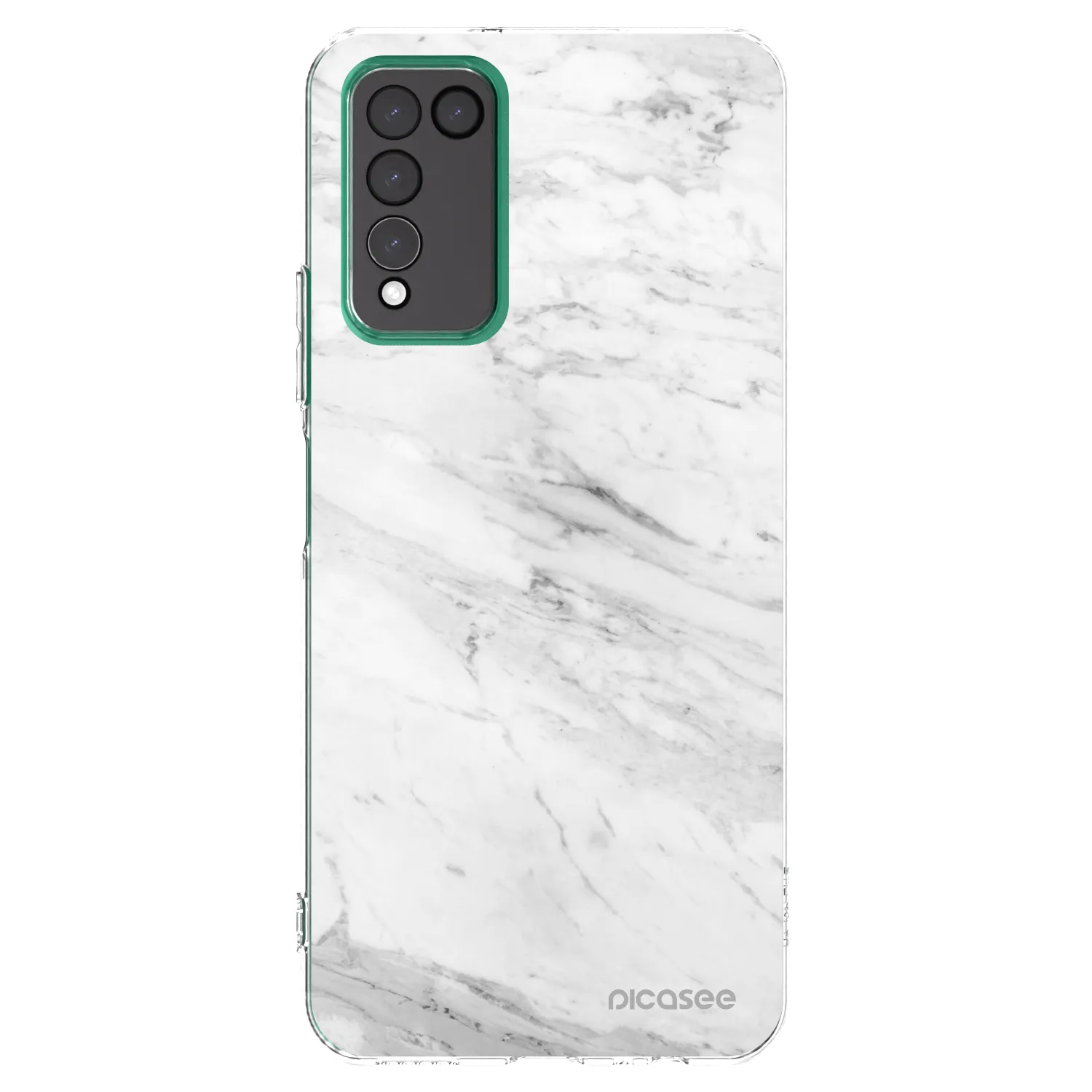 Picasee silikonowe przeźroczyste etui na Honor 10X Lite - White marble