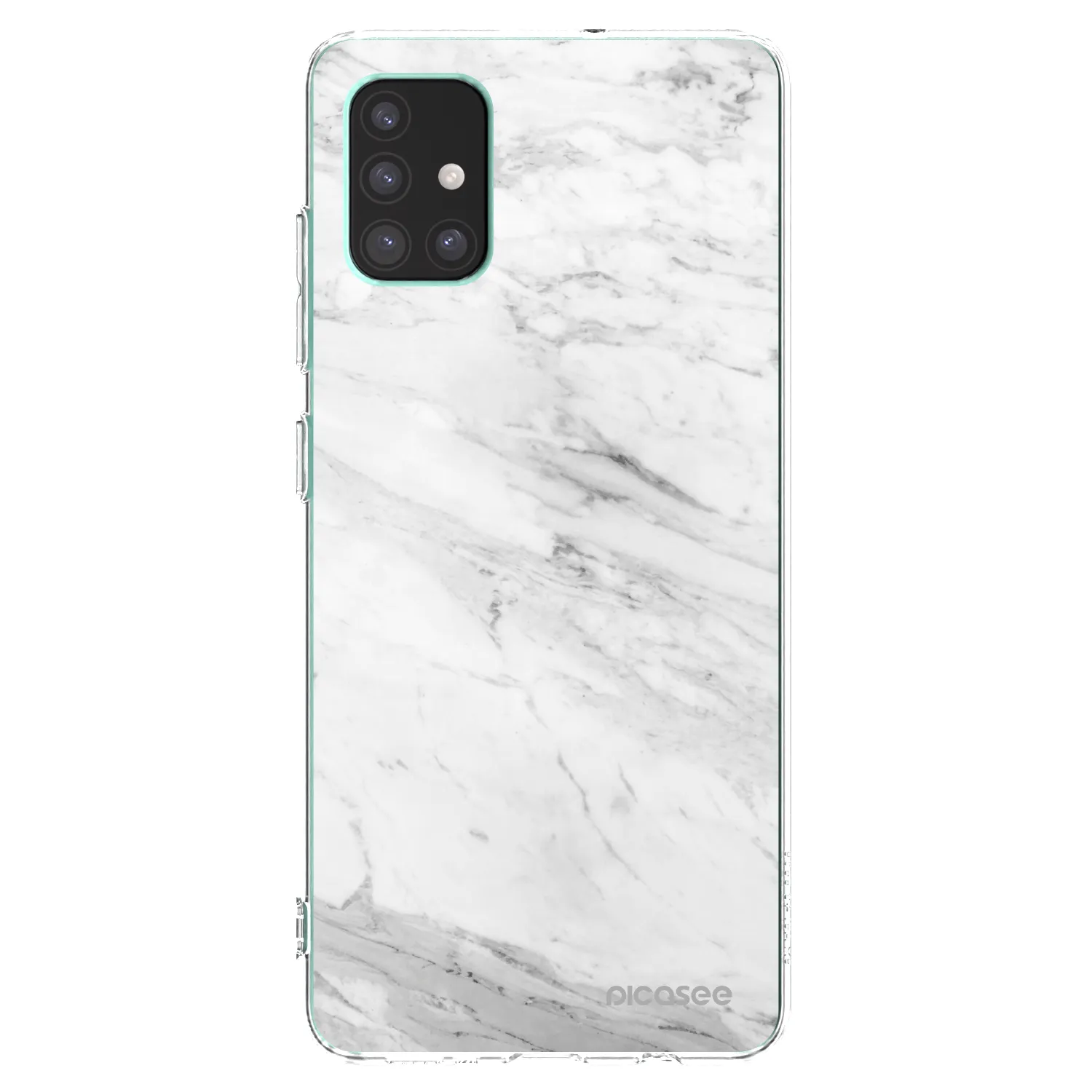 Picasee silikonowe przeźroczyste etui na Samsung Galaxy M51 M515F - White marble
