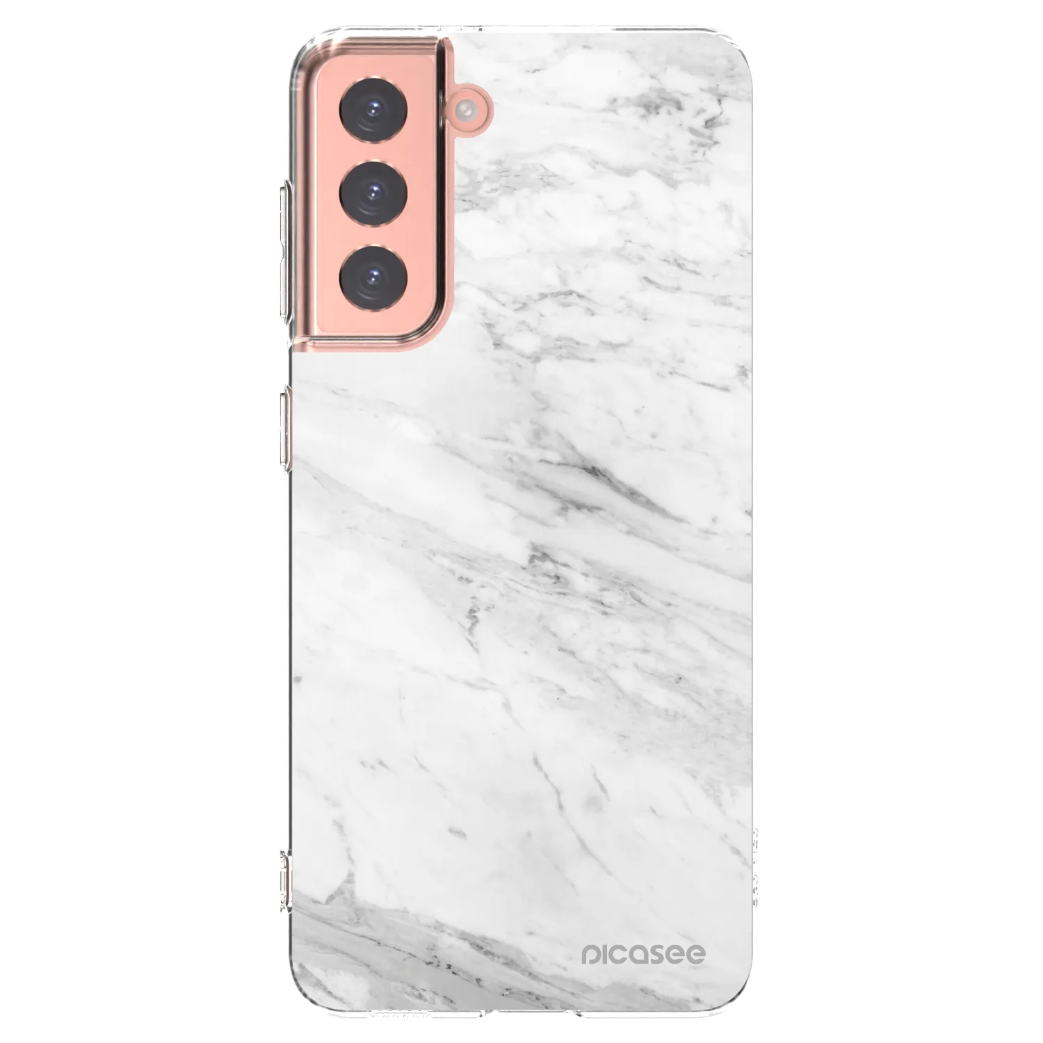 Picasee silikonowe przeźroczyste etui na Samsung Galaxy S21 5G G991B - White marble