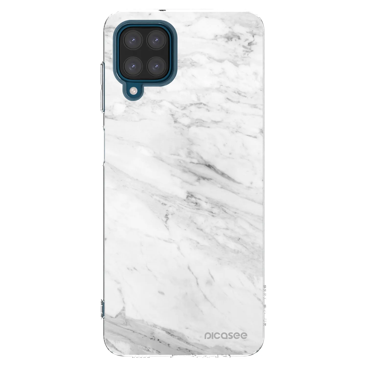 Picasee silikonowe przeźroczyste etui na Samsung Galaxy A12 A125F - White marble
