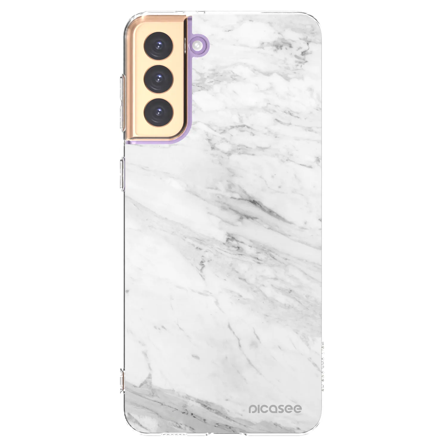 Picasee silikonowe przeźroczyste etui na Samsung Galaxy S21+ 5G G996F - White marble