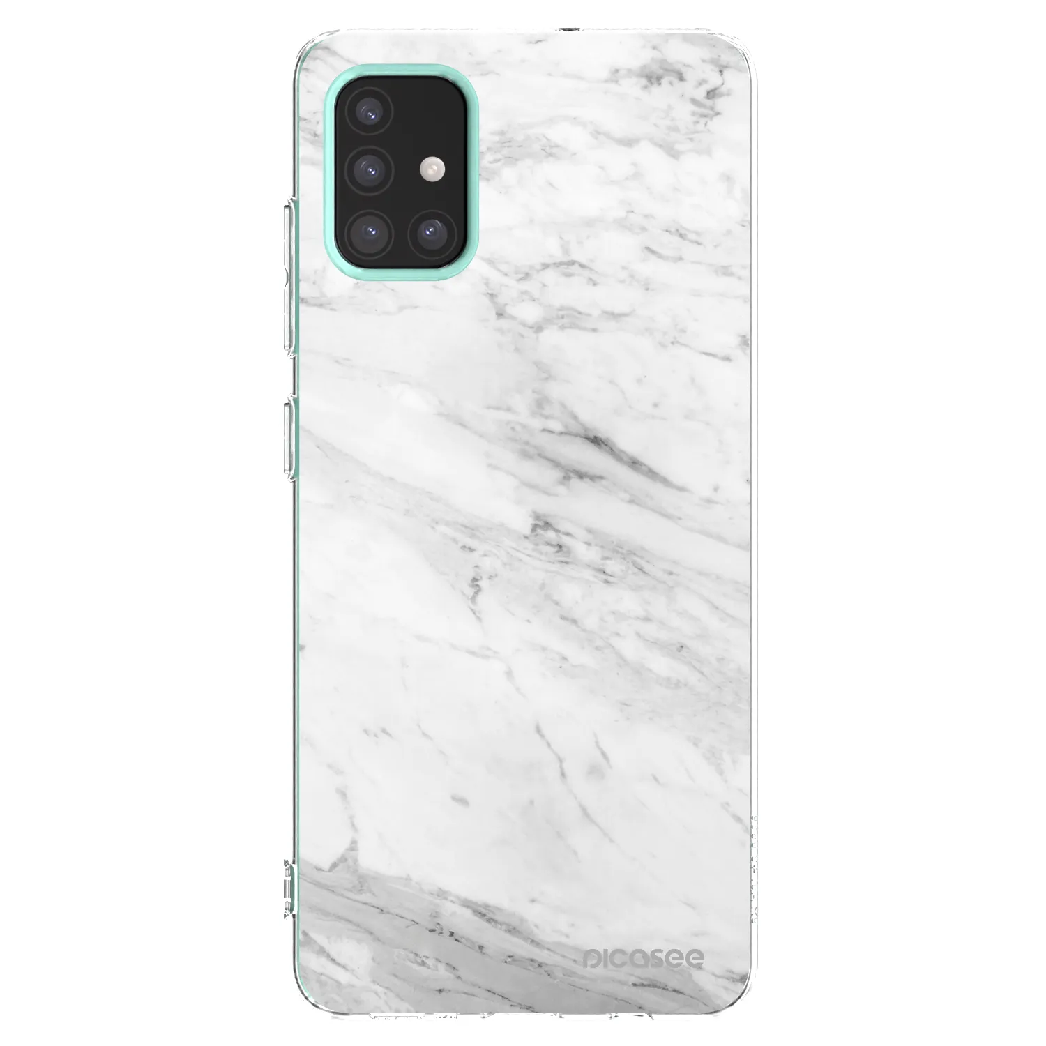 Picasee silikonowe przeźroczyste etui na Samsung Galaxy M31s - White marble