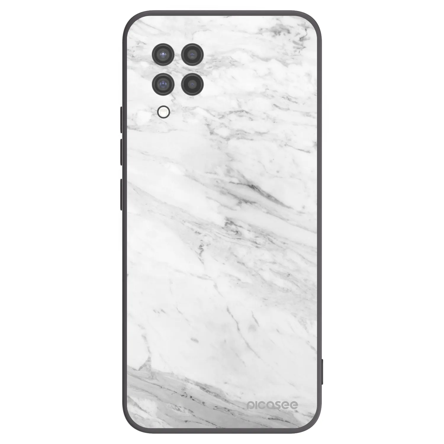 Picasee silikonowe czarne etui na Samsung Galaxy A42 A426B - White marble