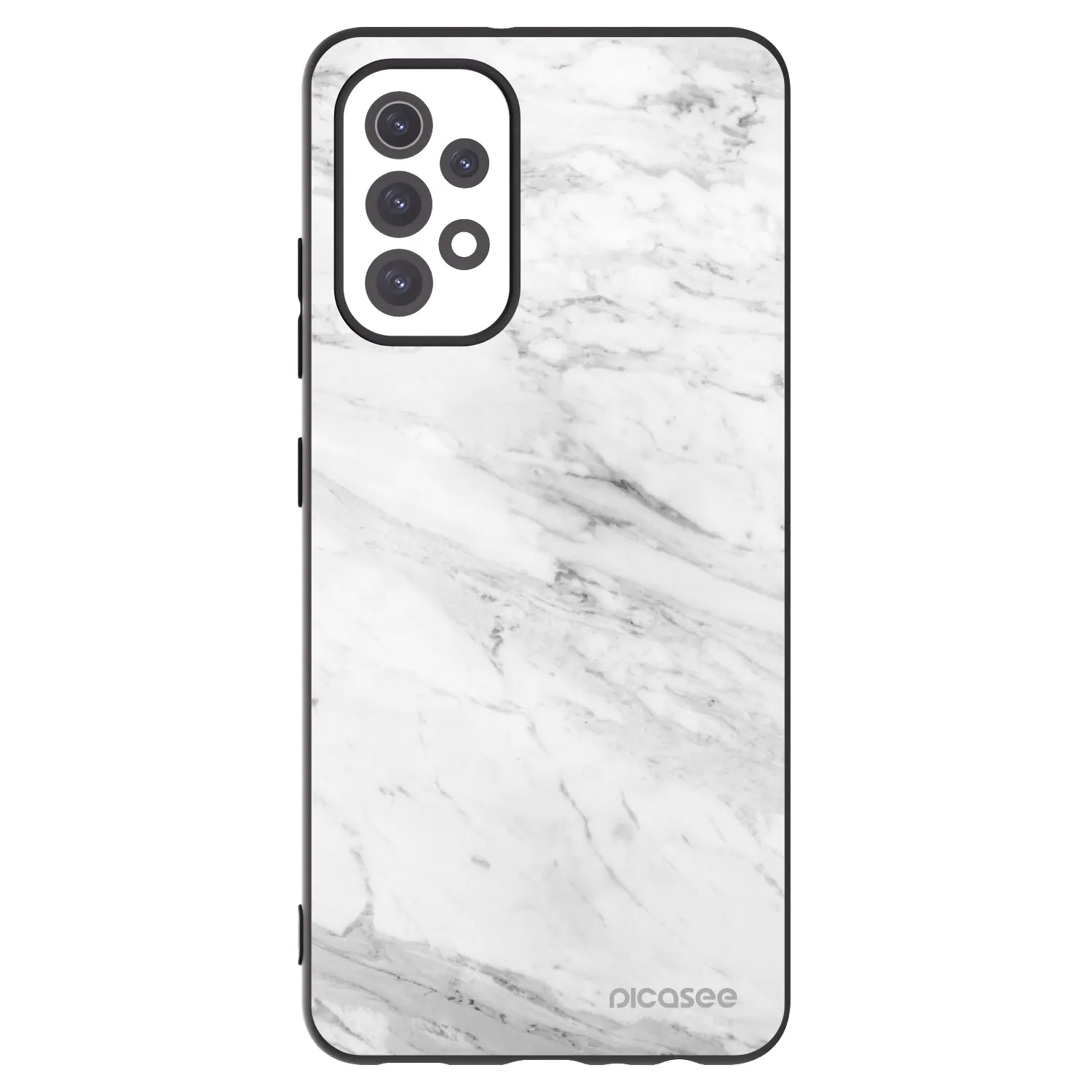 Picasee silikonowe czarne etui na Samsung Galaxy A32 5G A326B - White marble