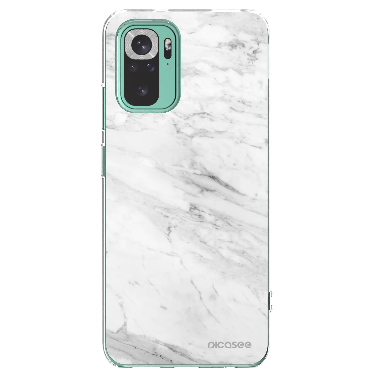 Picasee silikonowe przeźroczyste etui na Xiaomi Redmi Note 10 Pro - White marble