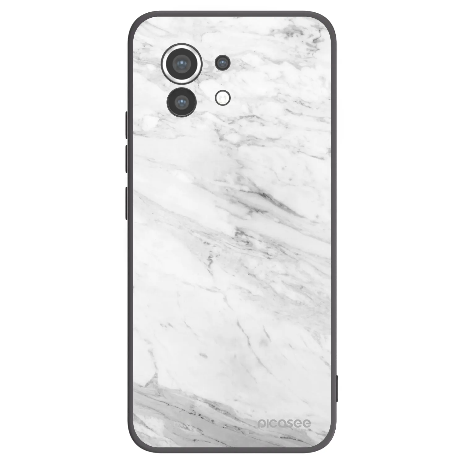 Picasee silikonowe czarne etui na Xiaomi Mi 11 - White marble
