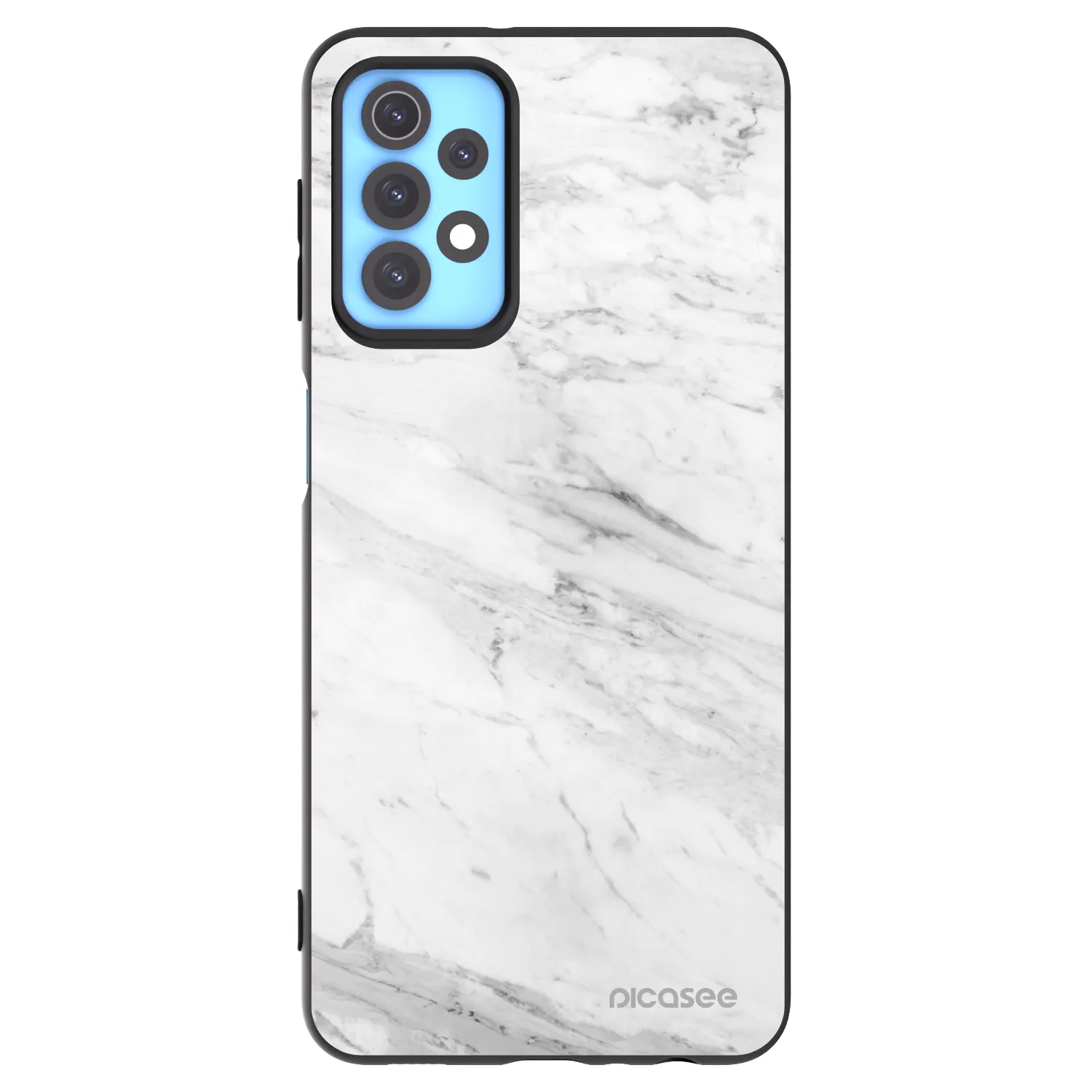 Picasee silikonowe czarne etui na Samsung Galaxy A32 4G SM-A325F - White marble