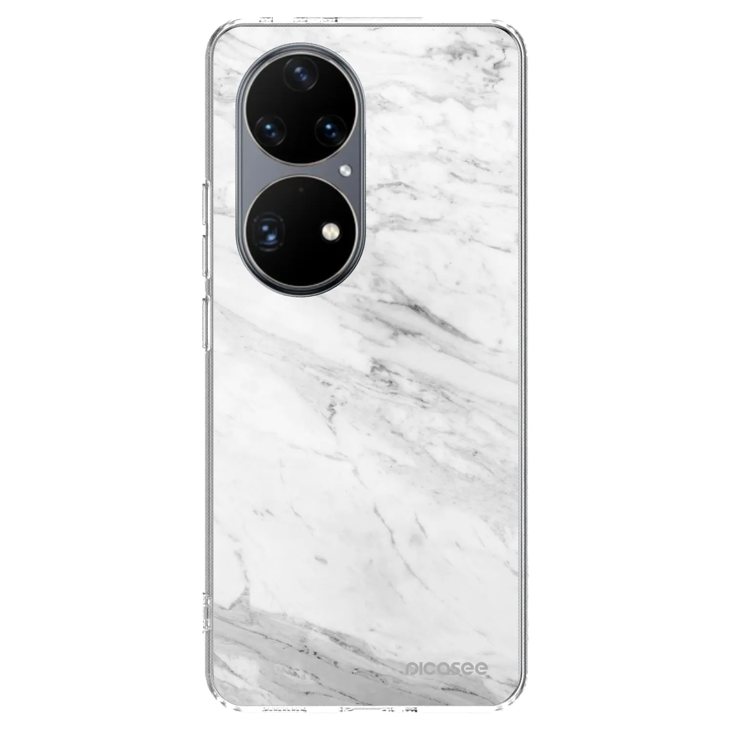 Picasee silikonowe przeźroczyste etui na Huawei P50 - White marble