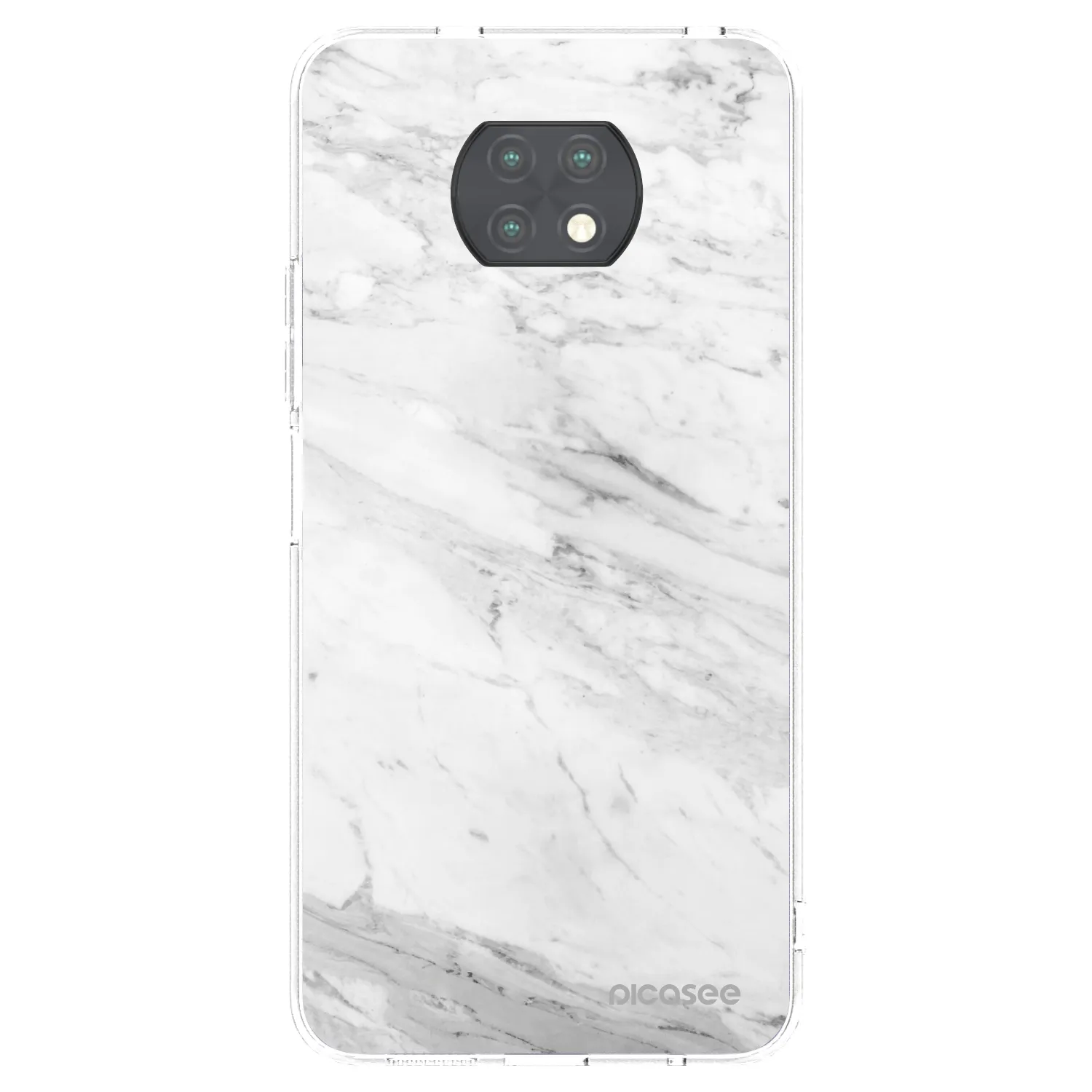 Picasee silikonowe przeźroczyste etui na Xiaomi Redmi Note 9T - White marble