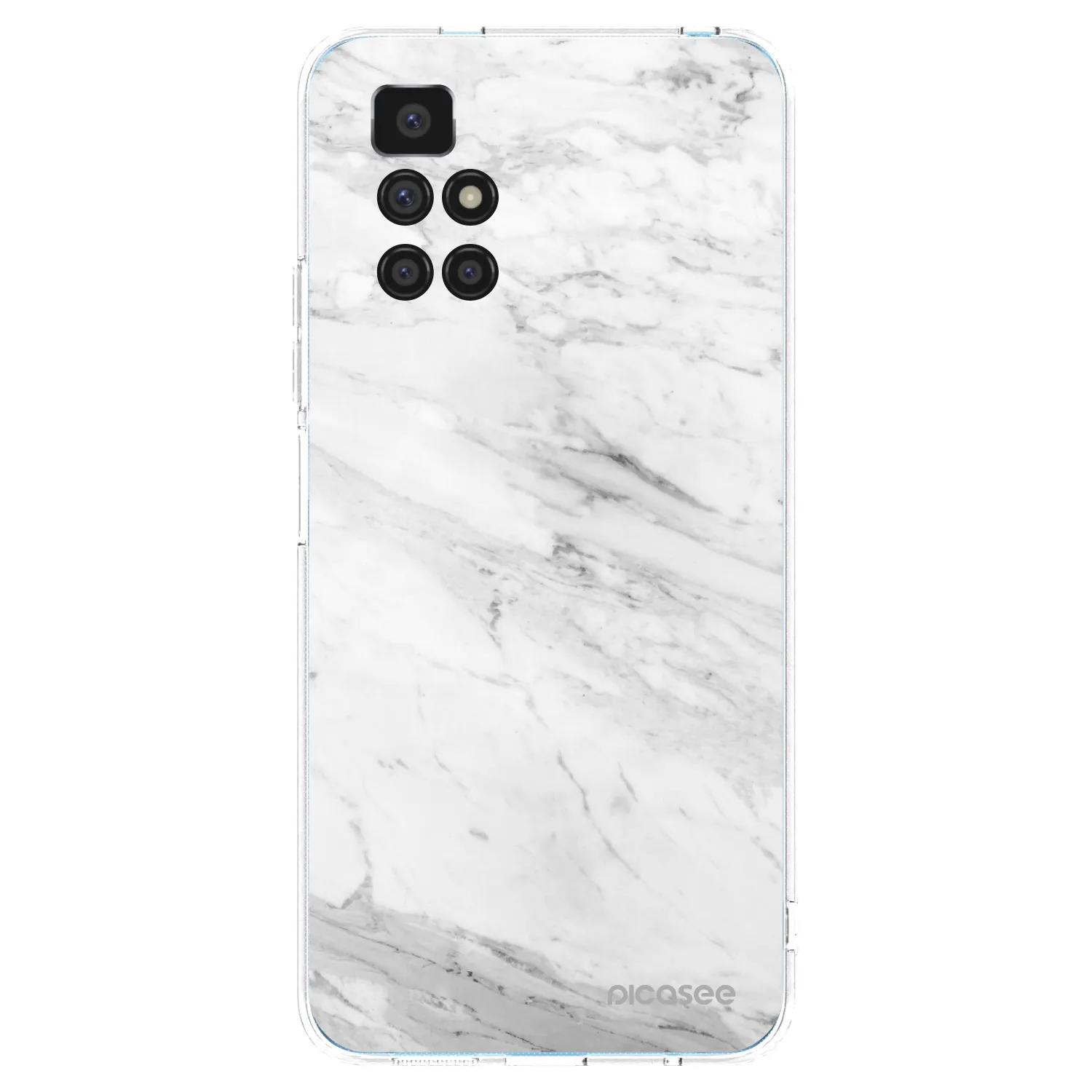 Picasee silikonowe przeźroczyste etui na Xiaomi Redmi 10 - White marble