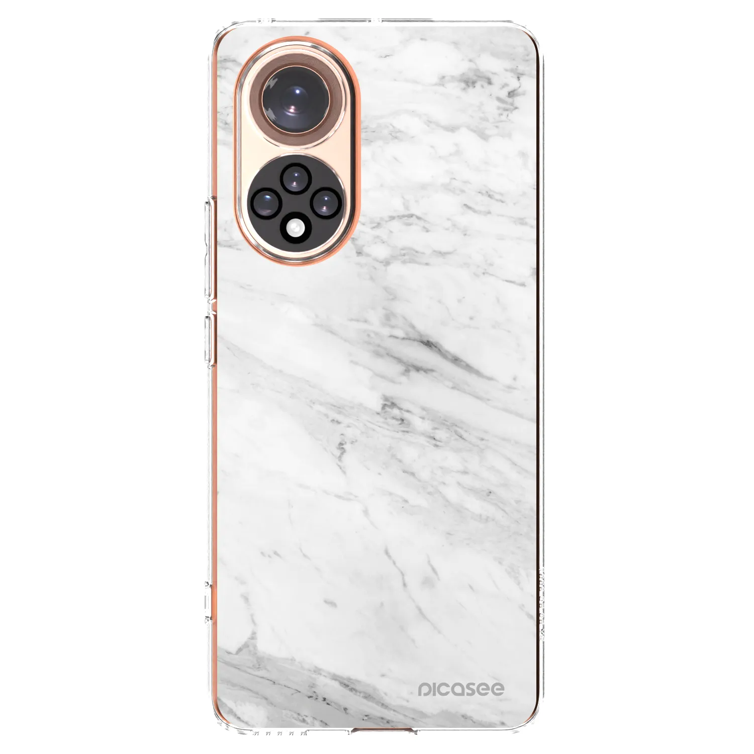 Picasee silikonowe przeźroczyste etui na Huawei Nova 9 - White marble