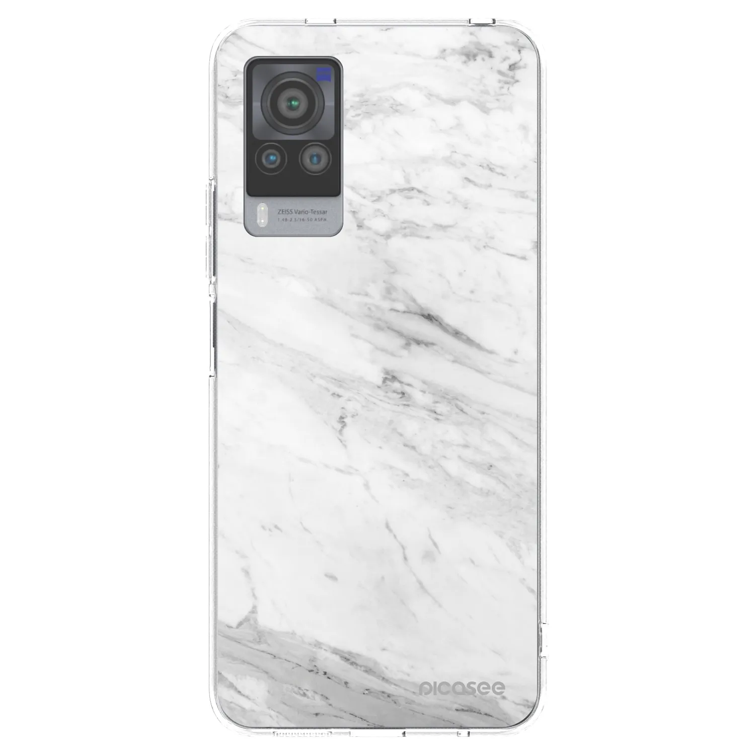 Picasee silikonowe przeźroczyste etui na Vivo X60 Pro 5G - White marble