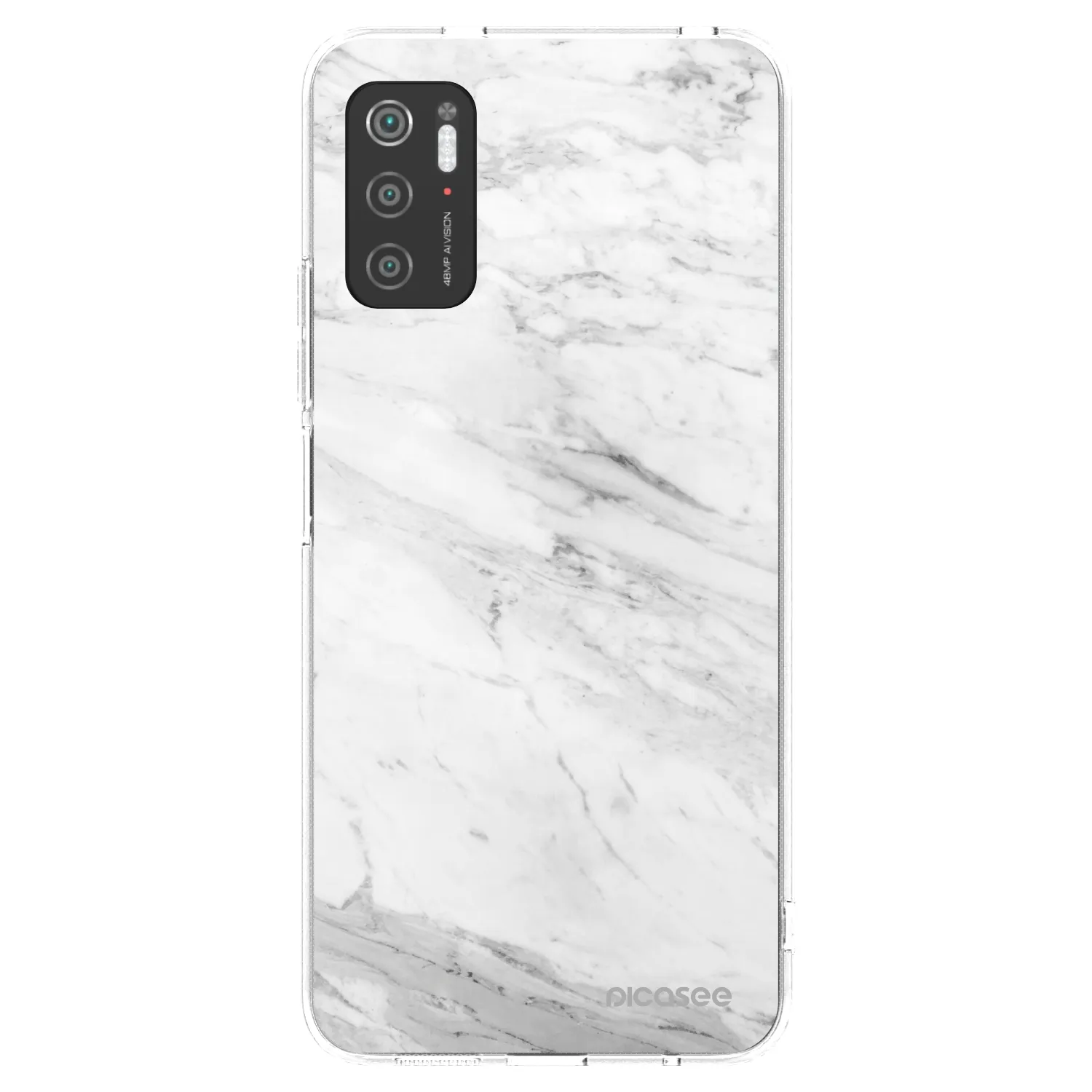 Picasee silikonowe przeźroczyste etui na Xiaomi Poco M3 Pro 5G - White marble