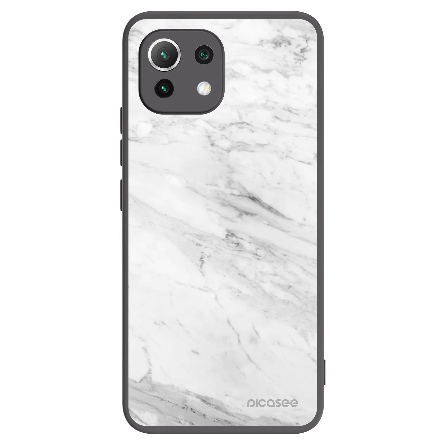 Picasee silikonowe czarne etui na Xiaomi 11 Lite 5G NE - White marble