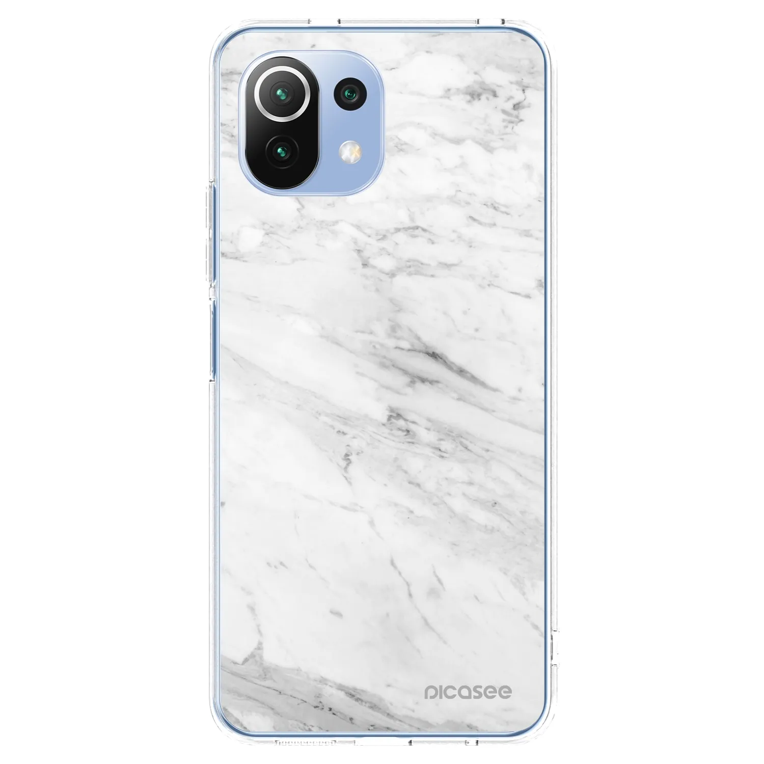 Picasee silikonowe przeźroczyste etui na Xiaomi 11 Lite 5G NE - White marble