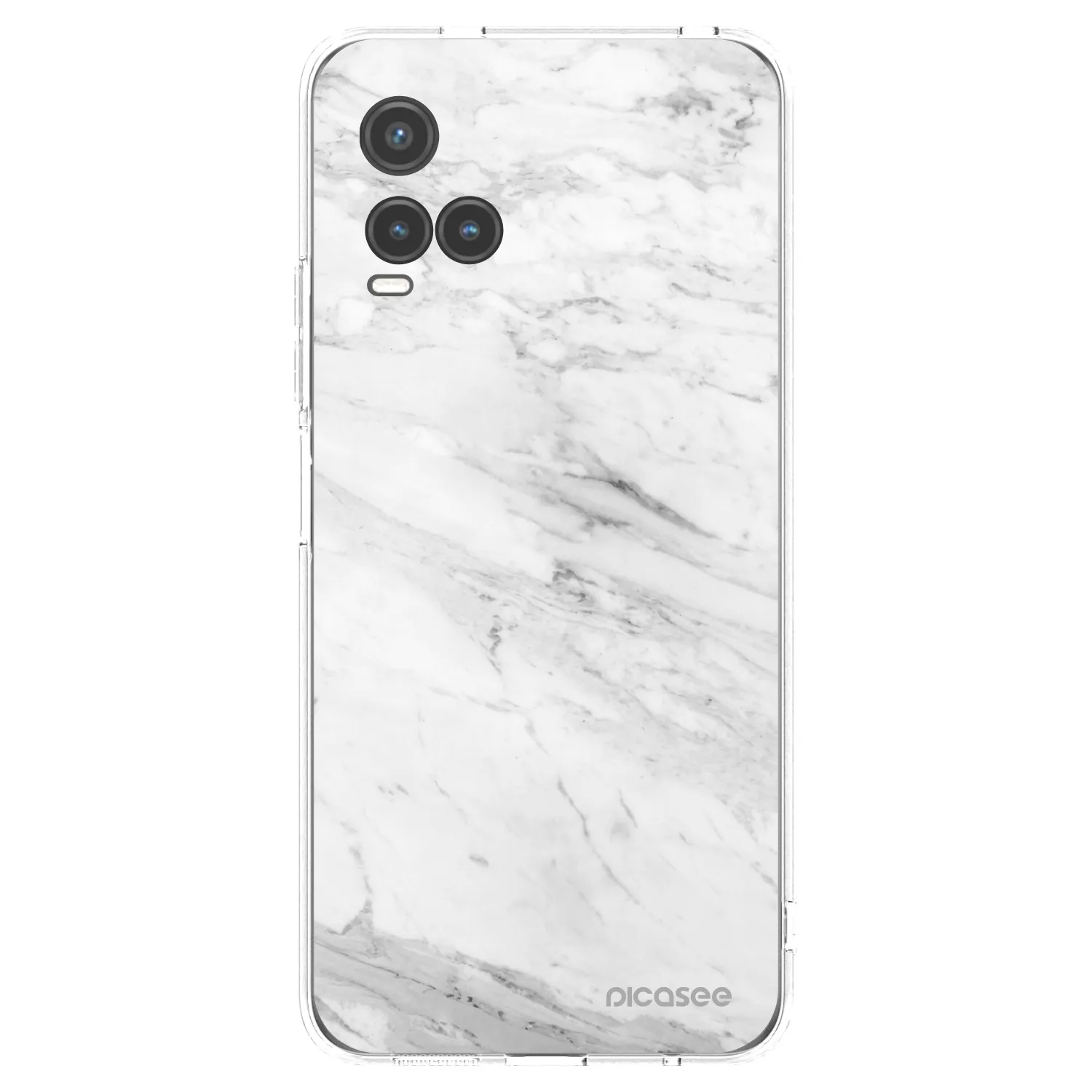 Picasee silikonowe przeźroczyste etui na Vivo Y33s - White marble