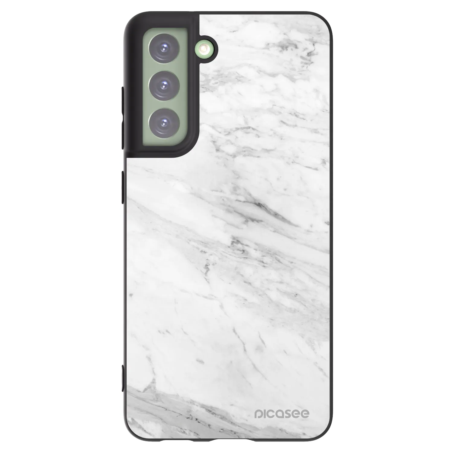 Picasee silikonowe czarne etui na Samsung Galaxy S21 FE 5G - White marble