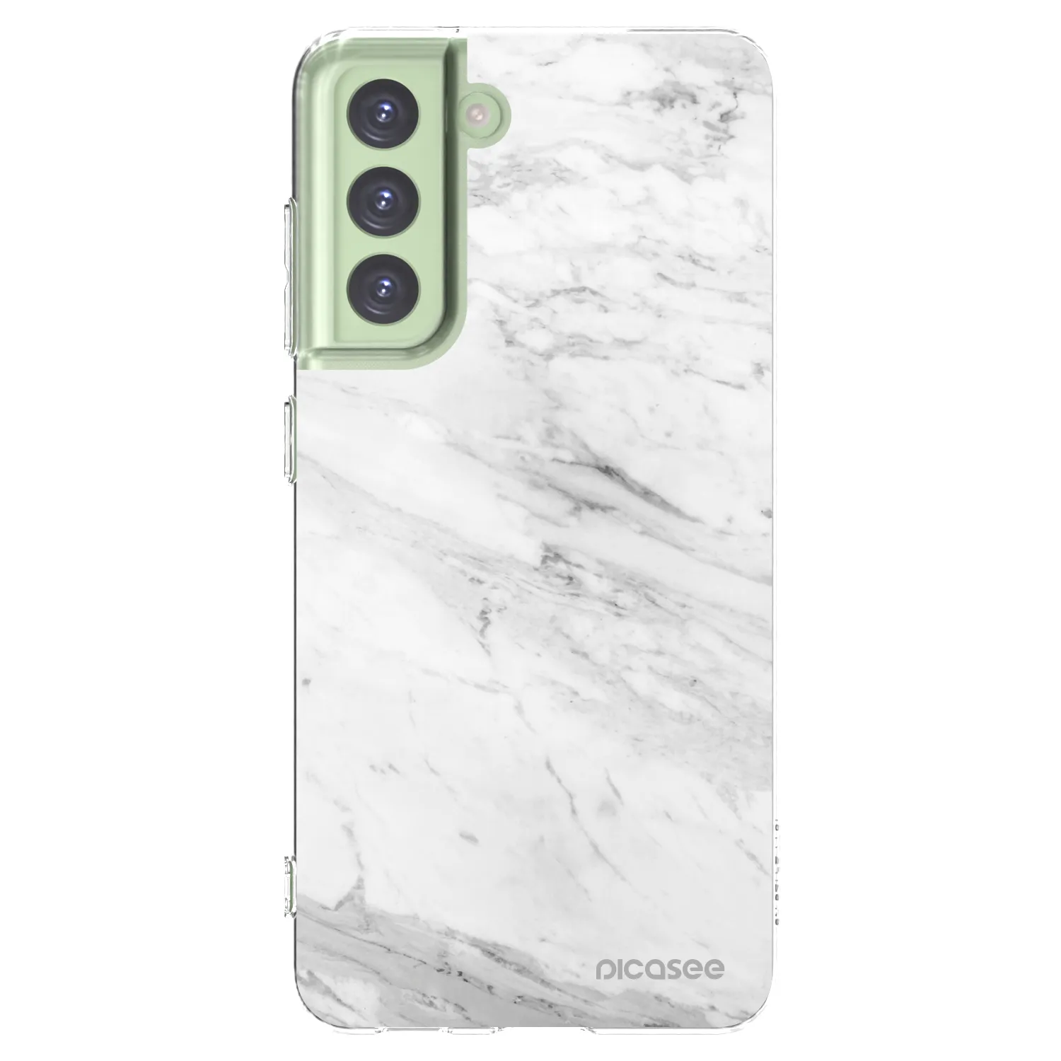 Picasee silikonowe przeźroczyste etui na Samsung Galaxy S21 FE 5G - White marble