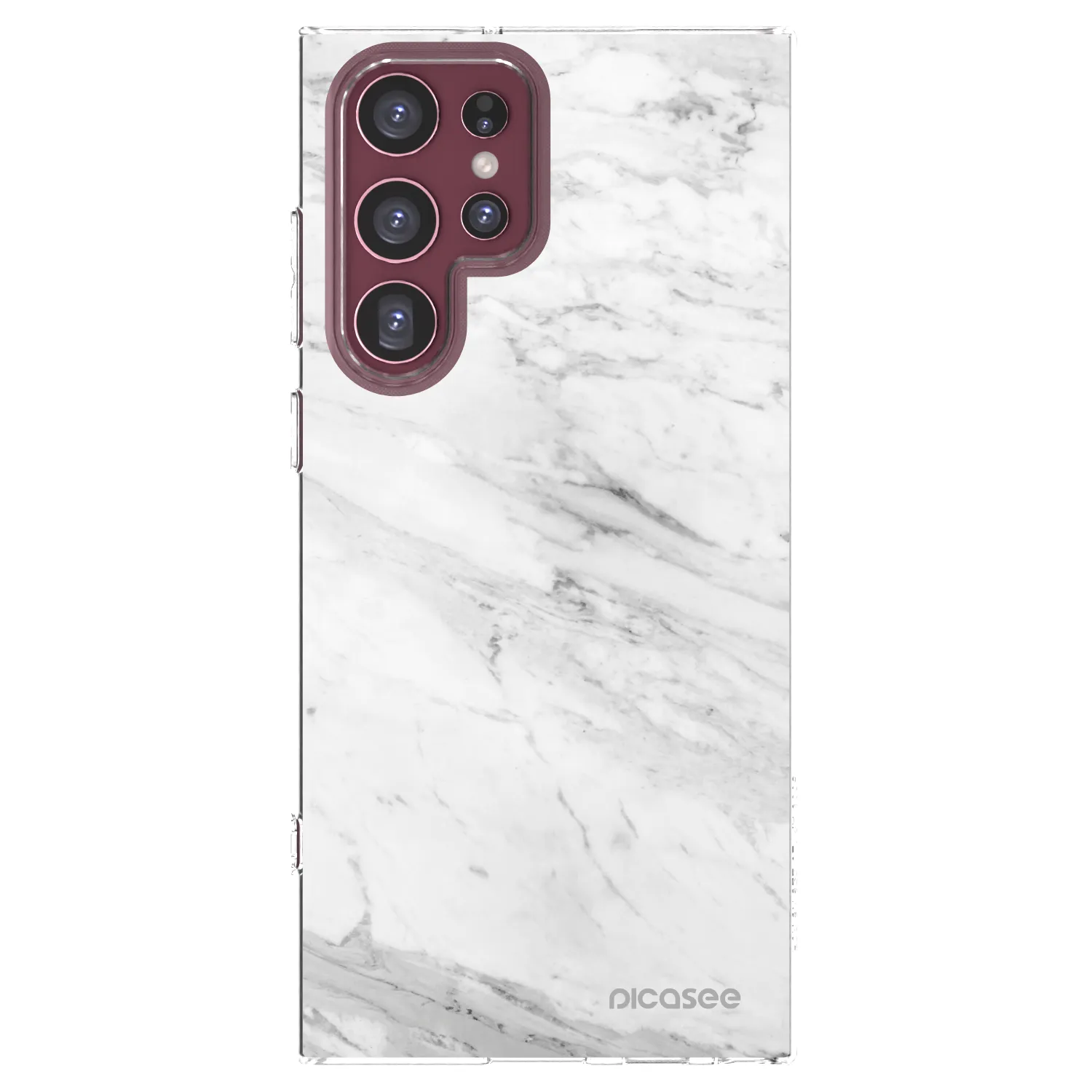 Picasee silikonowe przeźroczyste etui na Samsung Galaxy S22 Ultra 5G - White marble