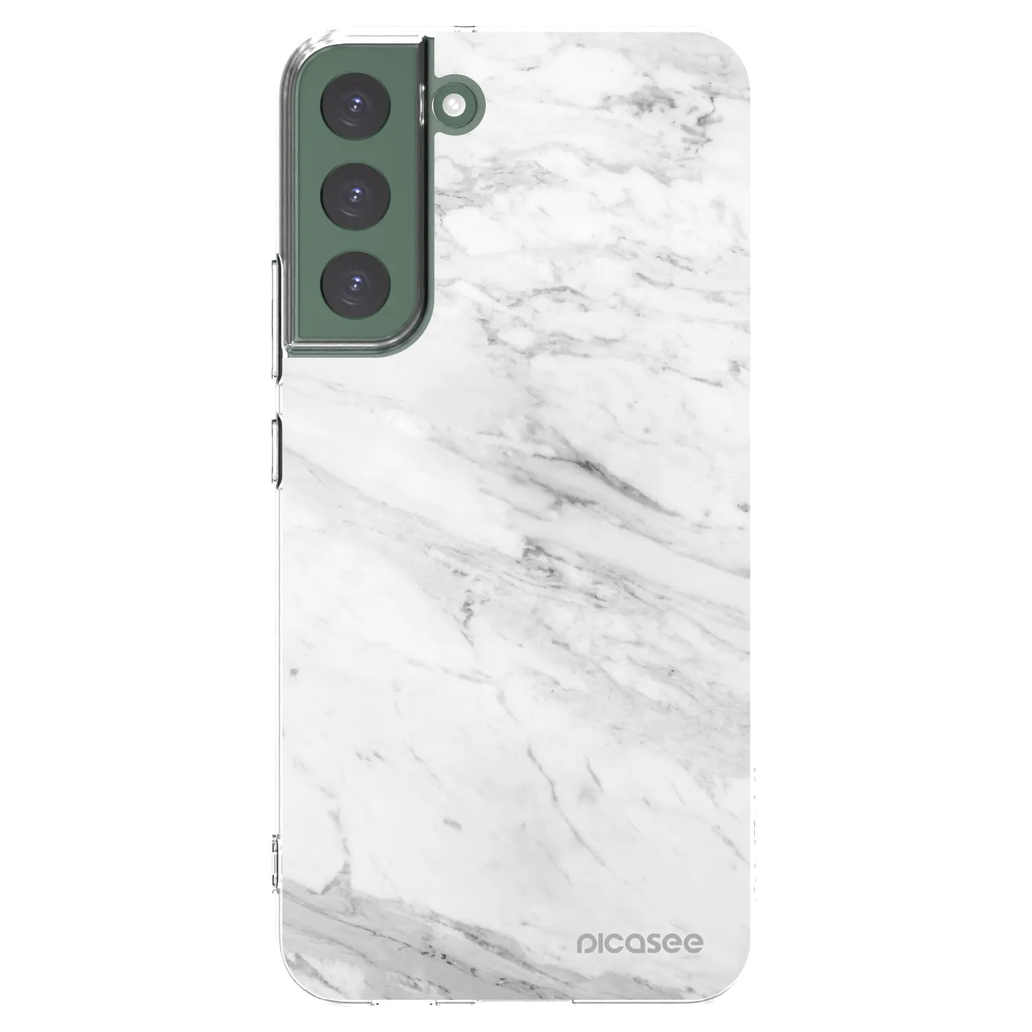 Picasee silikonowe przeźroczyste etui na Samsung Galaxy S22+ 5G - White marble