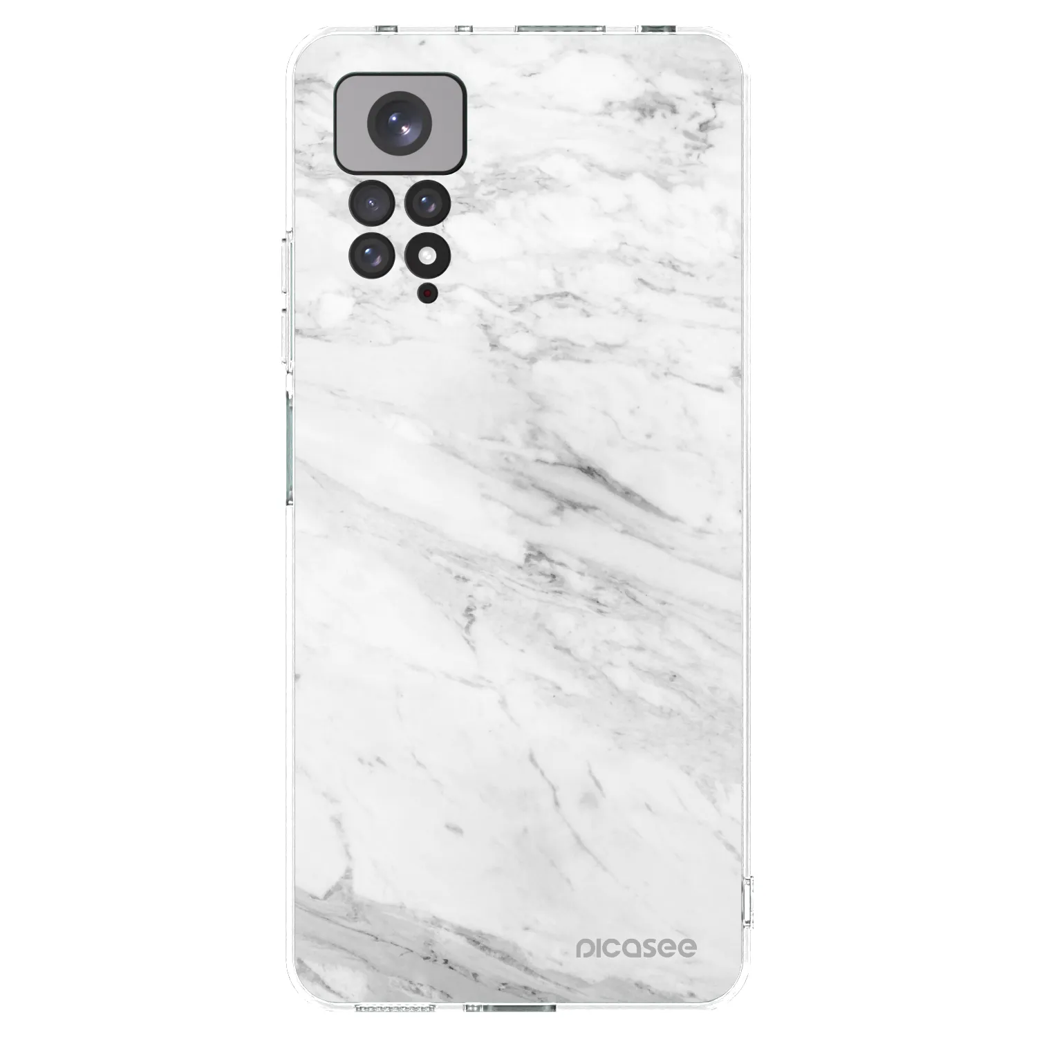 Picasee silikonowe przeźroczyste etui na Xiaomi Redmi Note 11 - White marble
