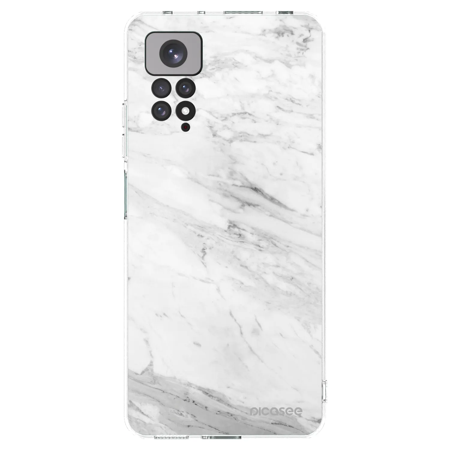 Picasee silikonowe przeźroczyste etui na Xiaomi Redmi Note 11S 4G - White marble