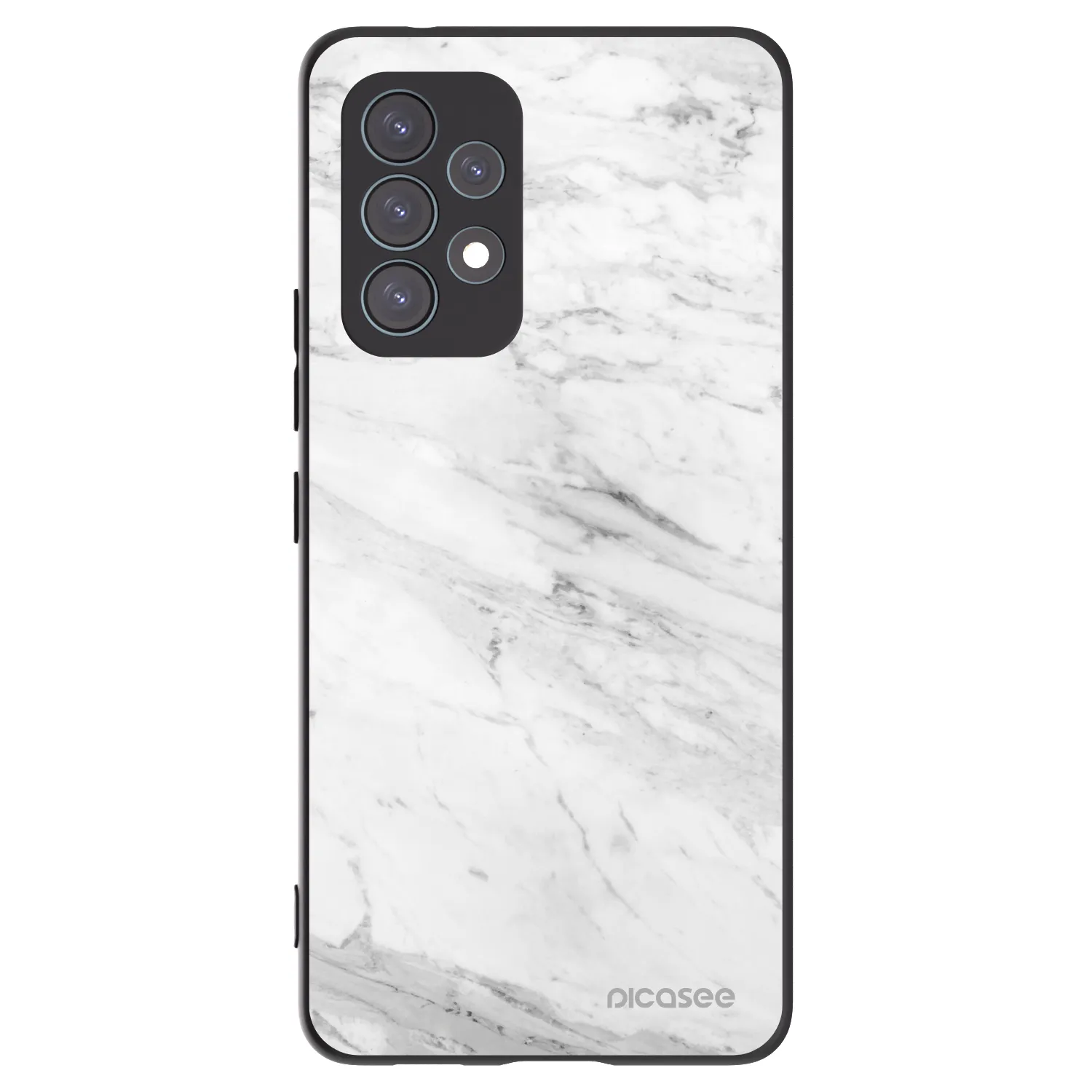 Picasee silikonowe czarne etui na Samsung Galaxy A53 5G A536 - White marble