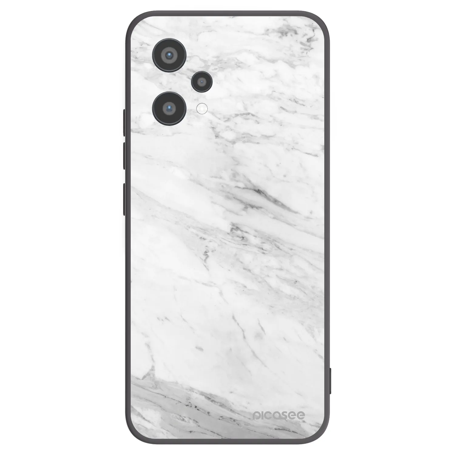 Picasee silikonowe czarne etui na Realme 9 Pro 5G - White marble