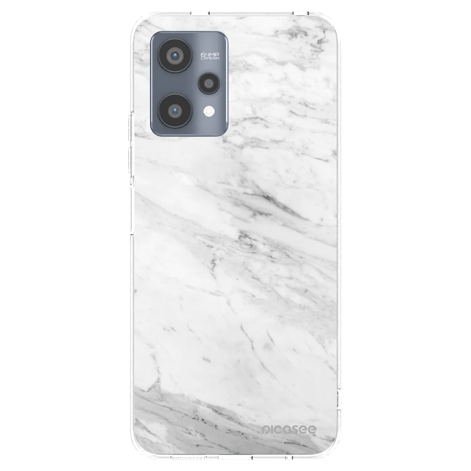 Picasee silikonowe przeźroczyste etui na Realme 9 Pro 5G - White marble