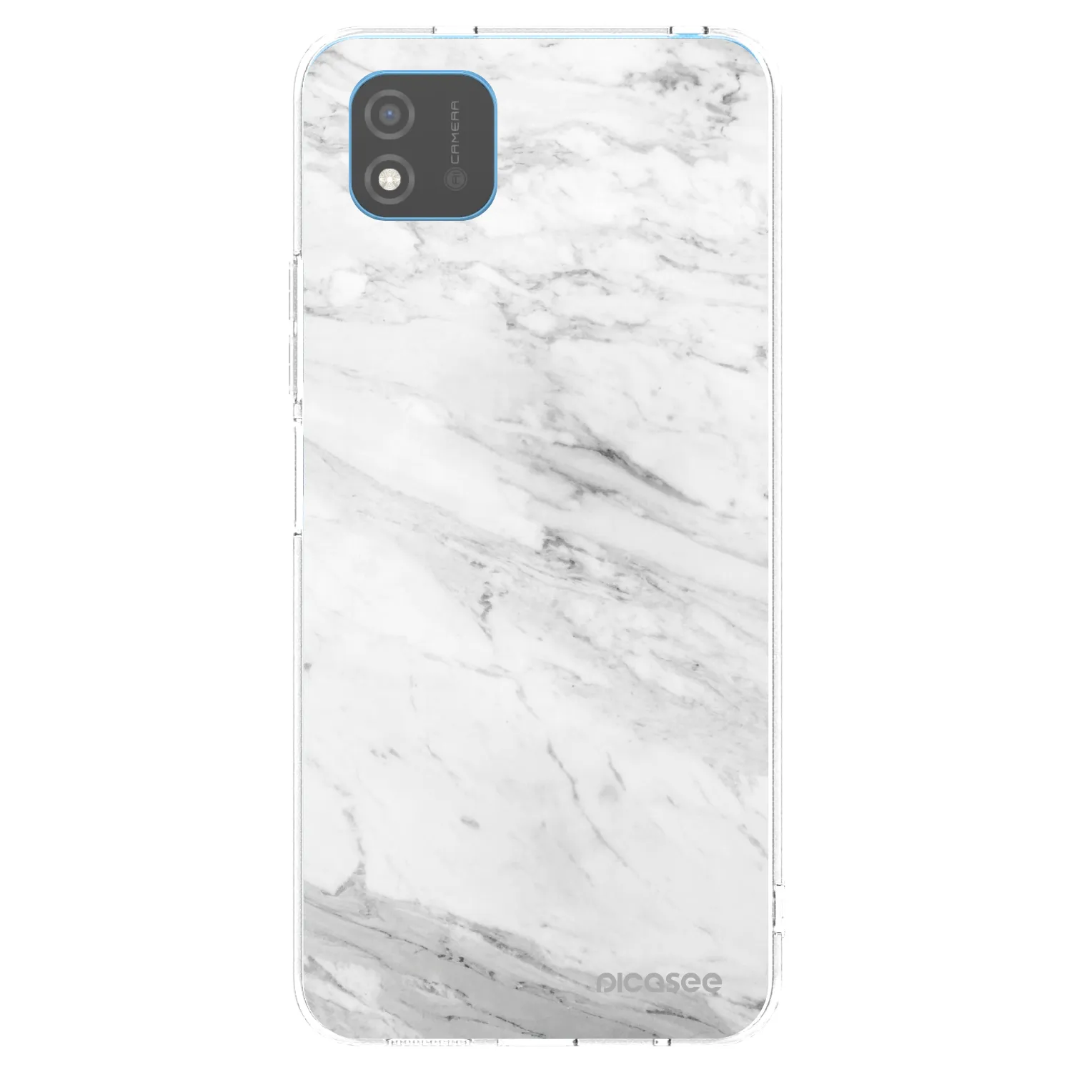Picasee silikonowe przeźroczyste etui na Realme C11 (2021) - White marble