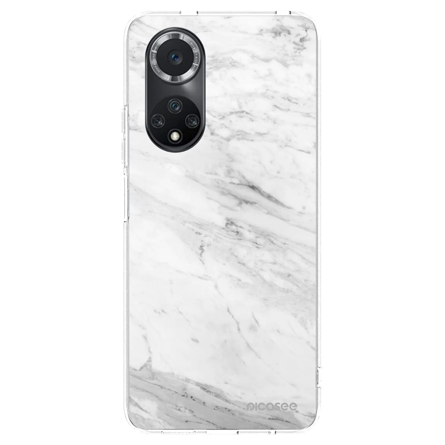 Picasee silikonowe przeźroczyste etui na Huawei Nova 9 SE - White marble